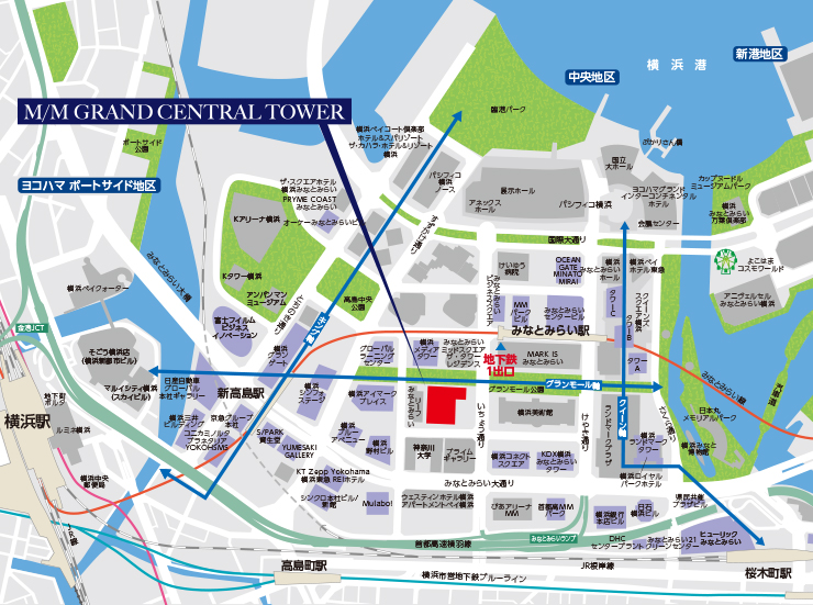 みなとみらい周辺地図